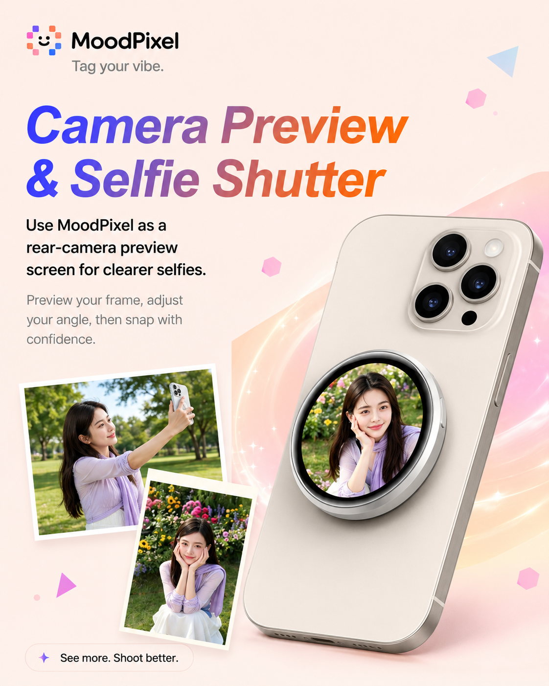 MoodPixel E05 Smart Badge — 1.85″ Touchscreen Display for Photos, GIFs & Video