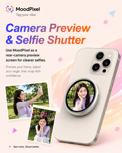 MoodPixel E05 Smart Badge — 1.85″ Touchscreen Display for Photos, GIFs & Video