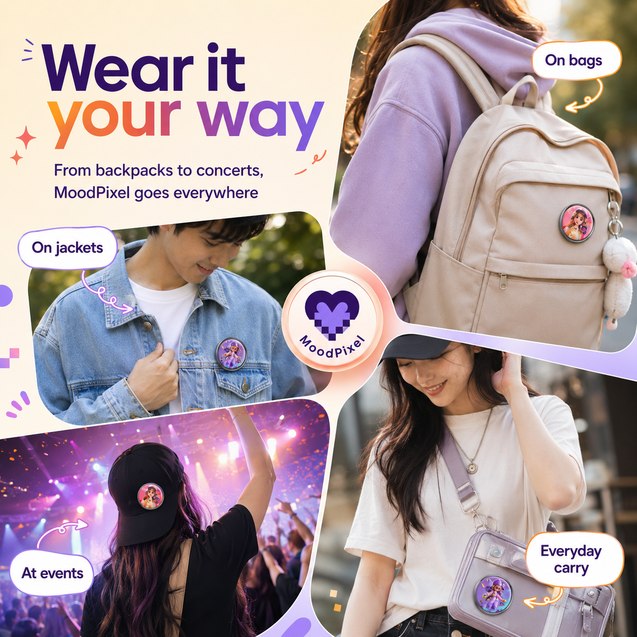 MoodPixel Lanyard Digital Badge — Photos, GIFs, Video, Text & QR Codes