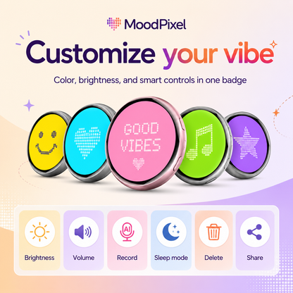 MoodPixel Lanyard Digital Badge — Photos, GIFs, Video, Text & QR Codes