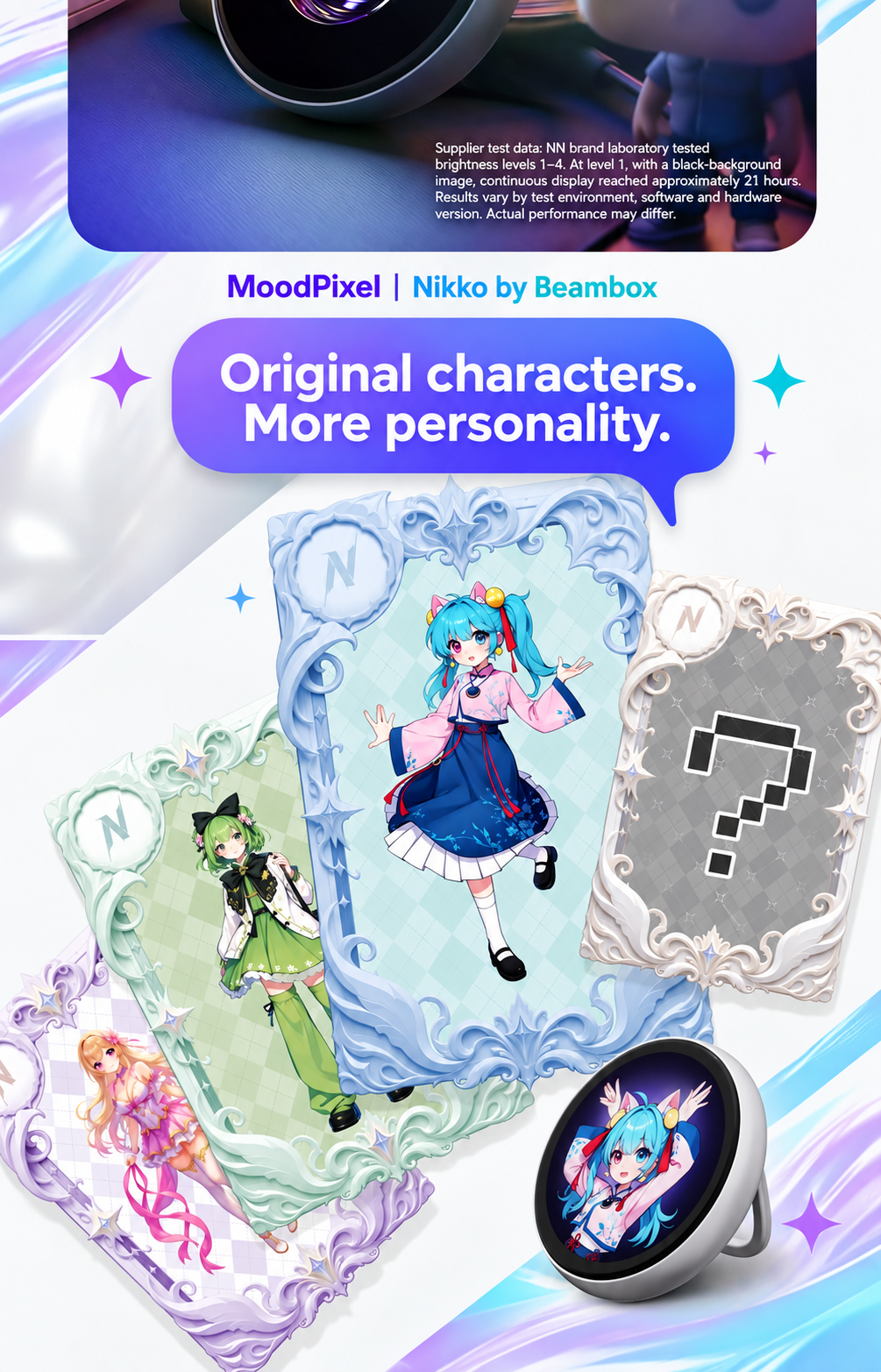 MoodPixel Nikko Digital Badge – 1.8" HD Screen for Photos, GIFs & Video