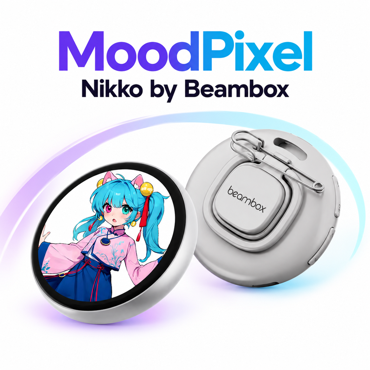MoodPixel Nikko Digital Badge – 1.8" HD Screen for Photos, GIFs & Video