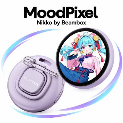 MoodPixel Nikko Digital Badge – 1.8" HD Screen for Photos, GIFs & Video