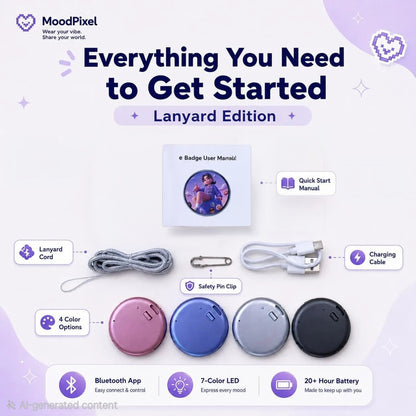 MoodPixel Lanyard Digital Badge — Photos, GIFs, Video, Text & QR Codes